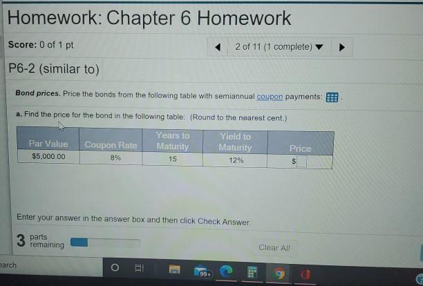  Homework: Chapter 6 Homework Score: 0 of 1 pt 2 of