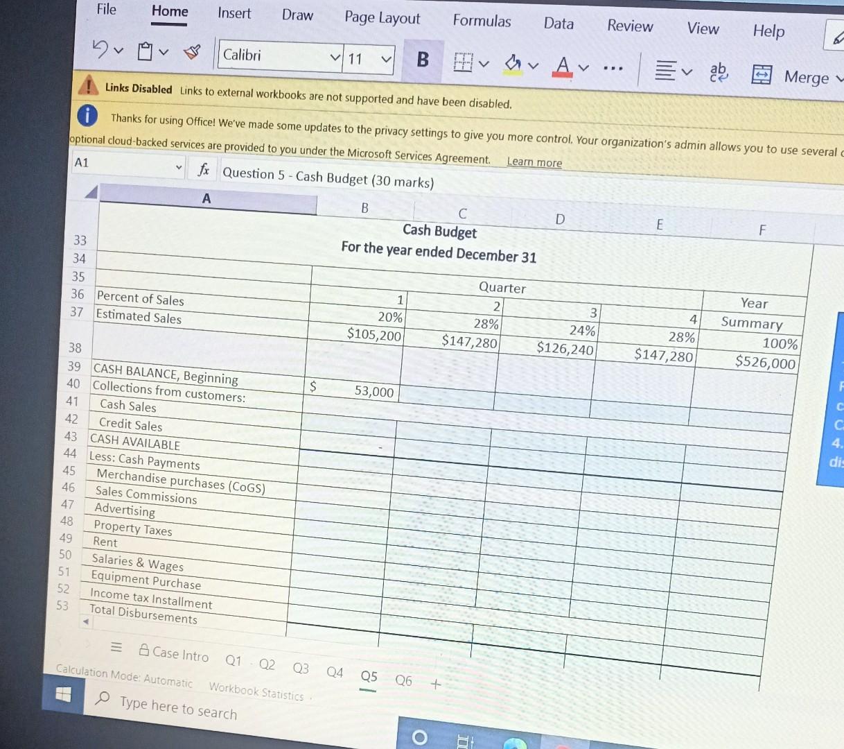 to external workbooks are not supported and have been disabled. Thanks for