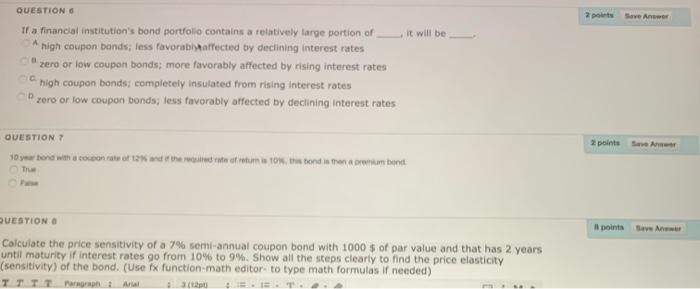  2 points Save Answer it will be QUESTIONS If a financial