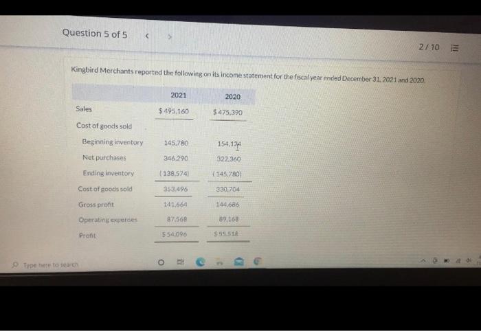 Question S of 5 d its the 3 t. I Ot sold