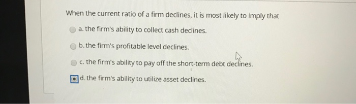 a company's financial position, holding other things constant? a. Inventory turnover ratio