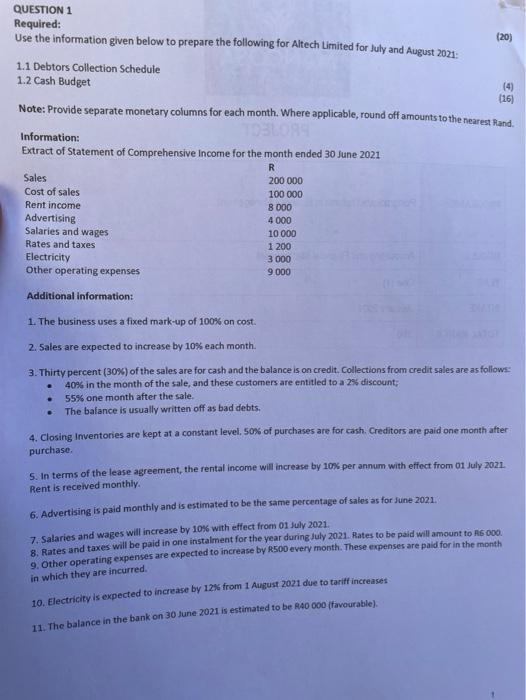 Please can I get a breakdown of how each amount was calculated
