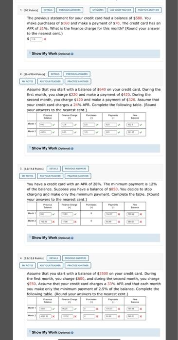 the minimum payment is more than the monthly finance charge. Explain what