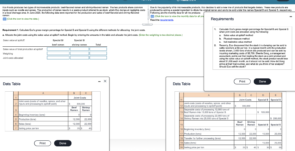 Hi, can someone help me with this question please? Eco Fooda produces