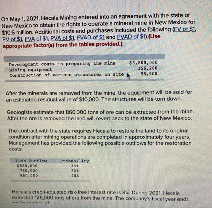 and depreciation of the mining facilities and equipment reported as separate expenses