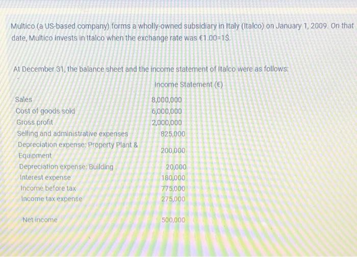  required only b ( temporal method) Multico (a US-based company) forms