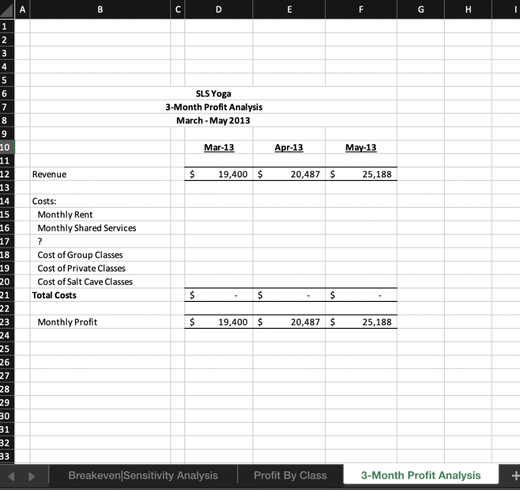 course textbook, the course material and the case study. The Excel 5