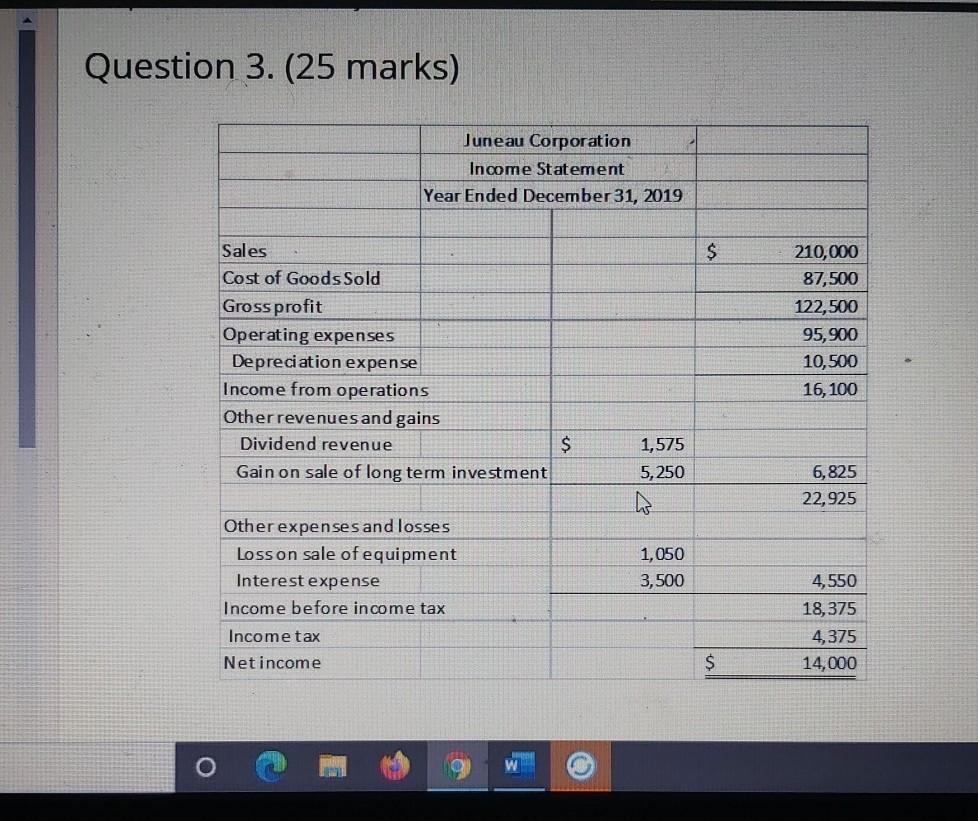  a) prepare a statement of cash flows using the indirect method