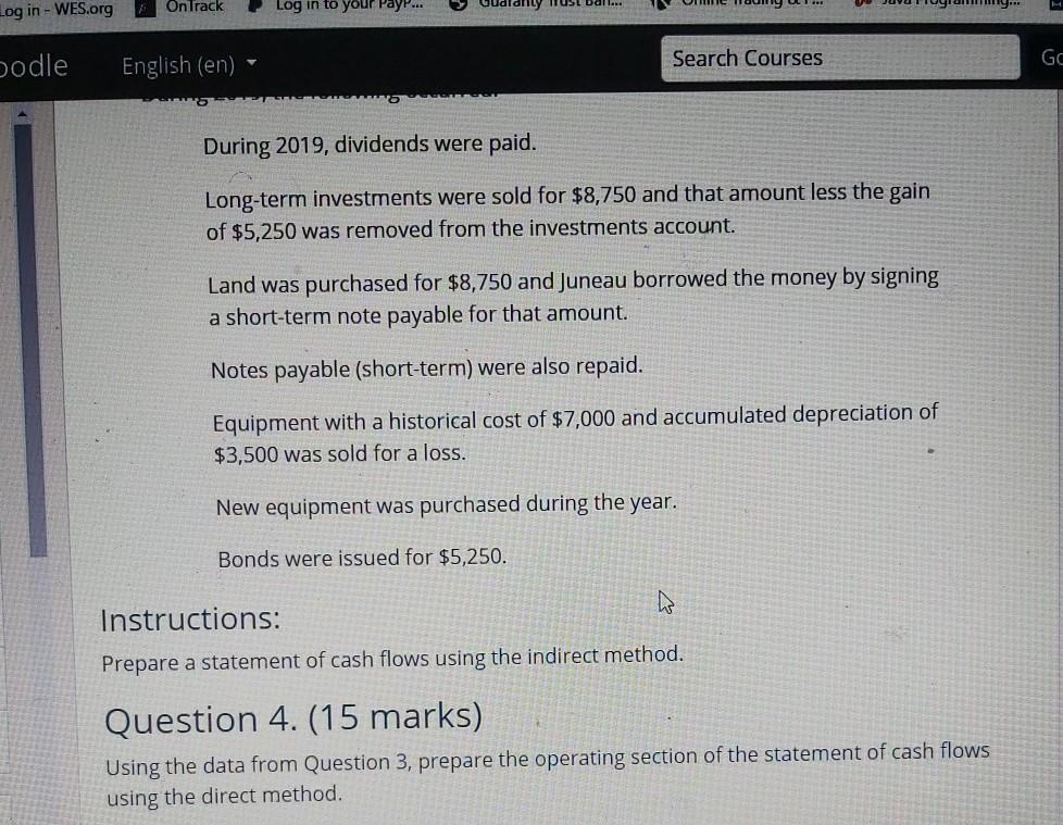 Goods Sold Gross profit Operating expenses Depreciation expense Income from operations Other