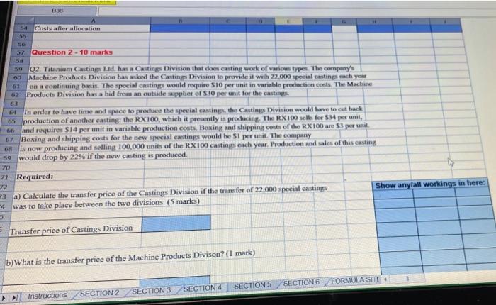  S 63 54 Costs after allocation 35 56 57 Question 2