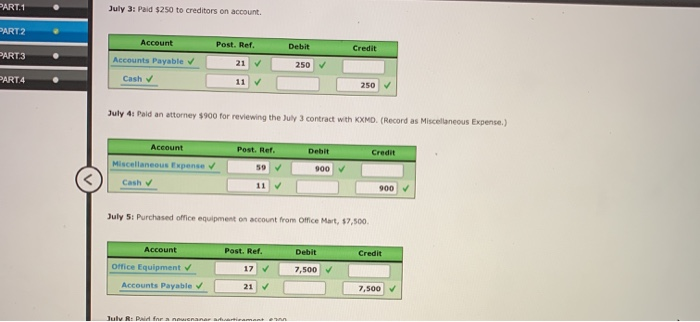 each transaction in the two-column journal below. Include Posting References, using the