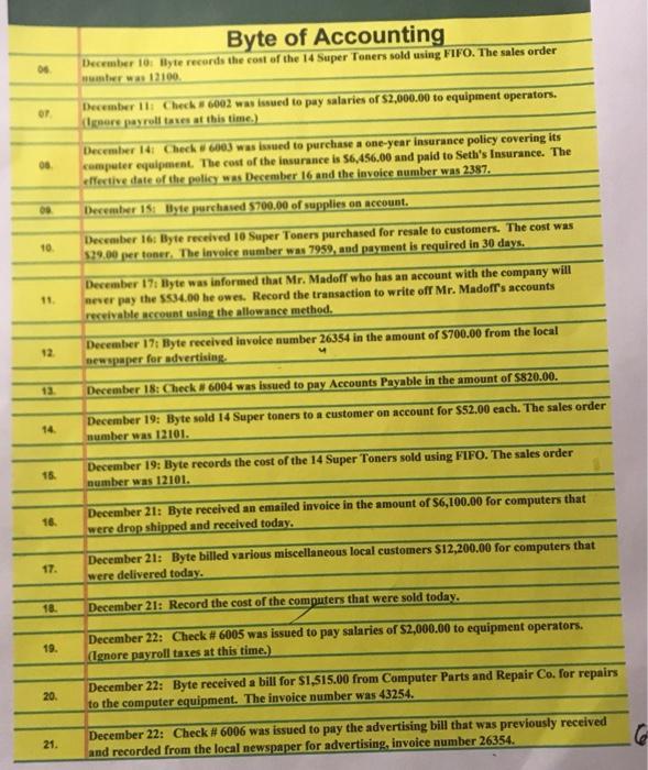 Byte of Accounting The Byte of Accounting Corporation (Byte) sells turn-key computer
