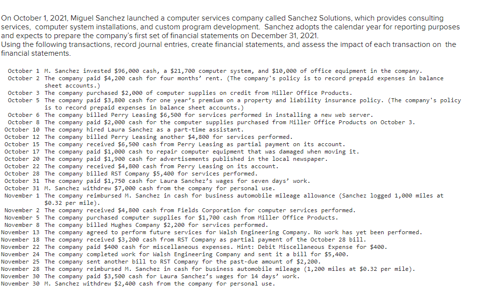 Plr Please help me with missing data and corrections. On October 1,