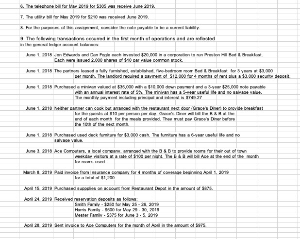 be completed in Excel or other spreadsheet program using the formats provided