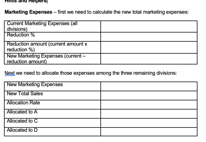 you Dale Corporation has four divisions and has the following income statement