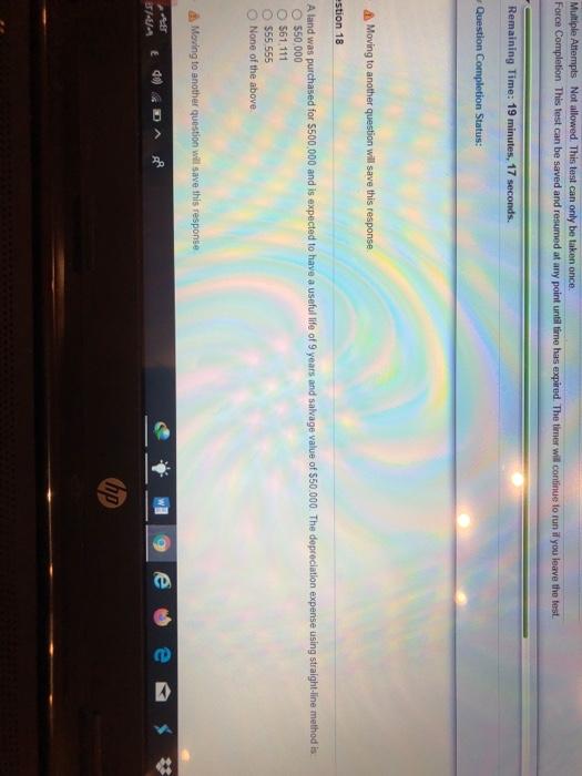  Multiple Attempts Not allowed. This test can only be taken once.