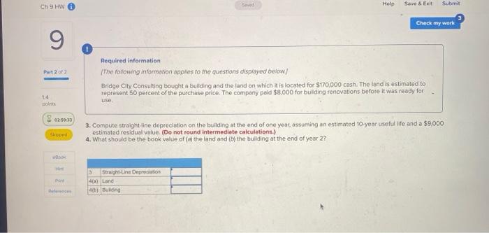  wed Help Ch 9 HW Save & Evit Submit Check my