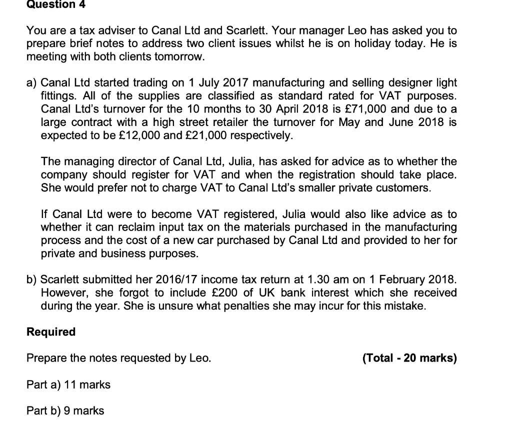  Can someone do this question please Question 4 You are a