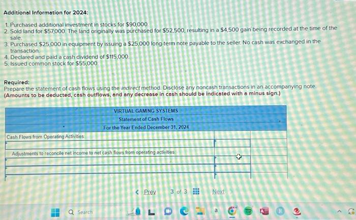 Virtual Gaming Systems are provided. Additional Information for 2024: Additional Information for
