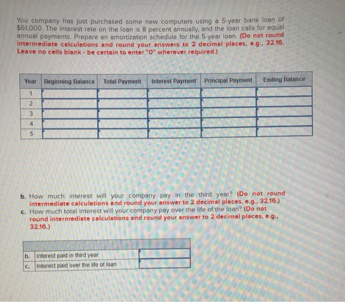  You company has just purchased some new computers using a 5-year
