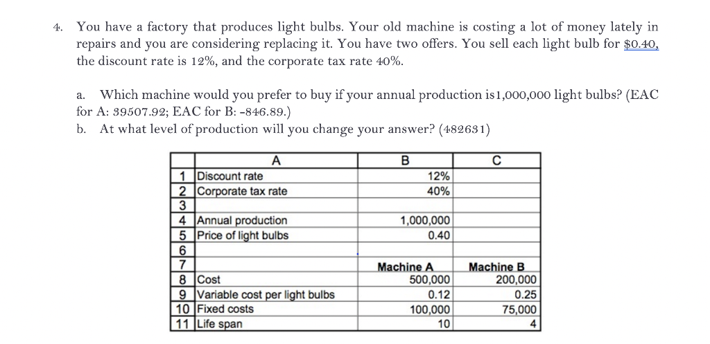 I need to know the formulas and inputs required to solve