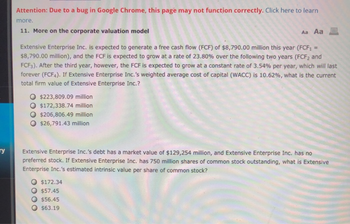  Attention: Due to a bug in Google Chrome, this page may