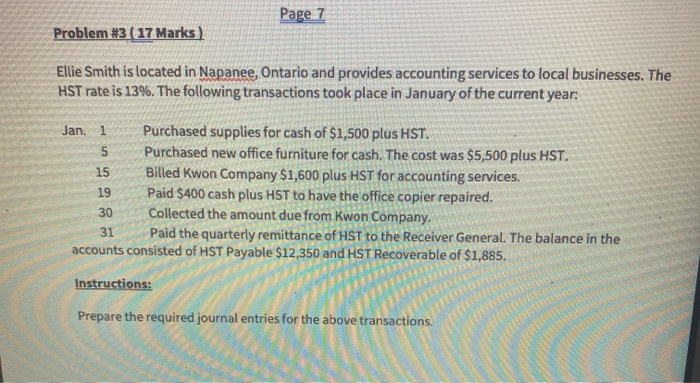  Page 7 Problem #3 ( 17 Marks) Ellie Smith is located