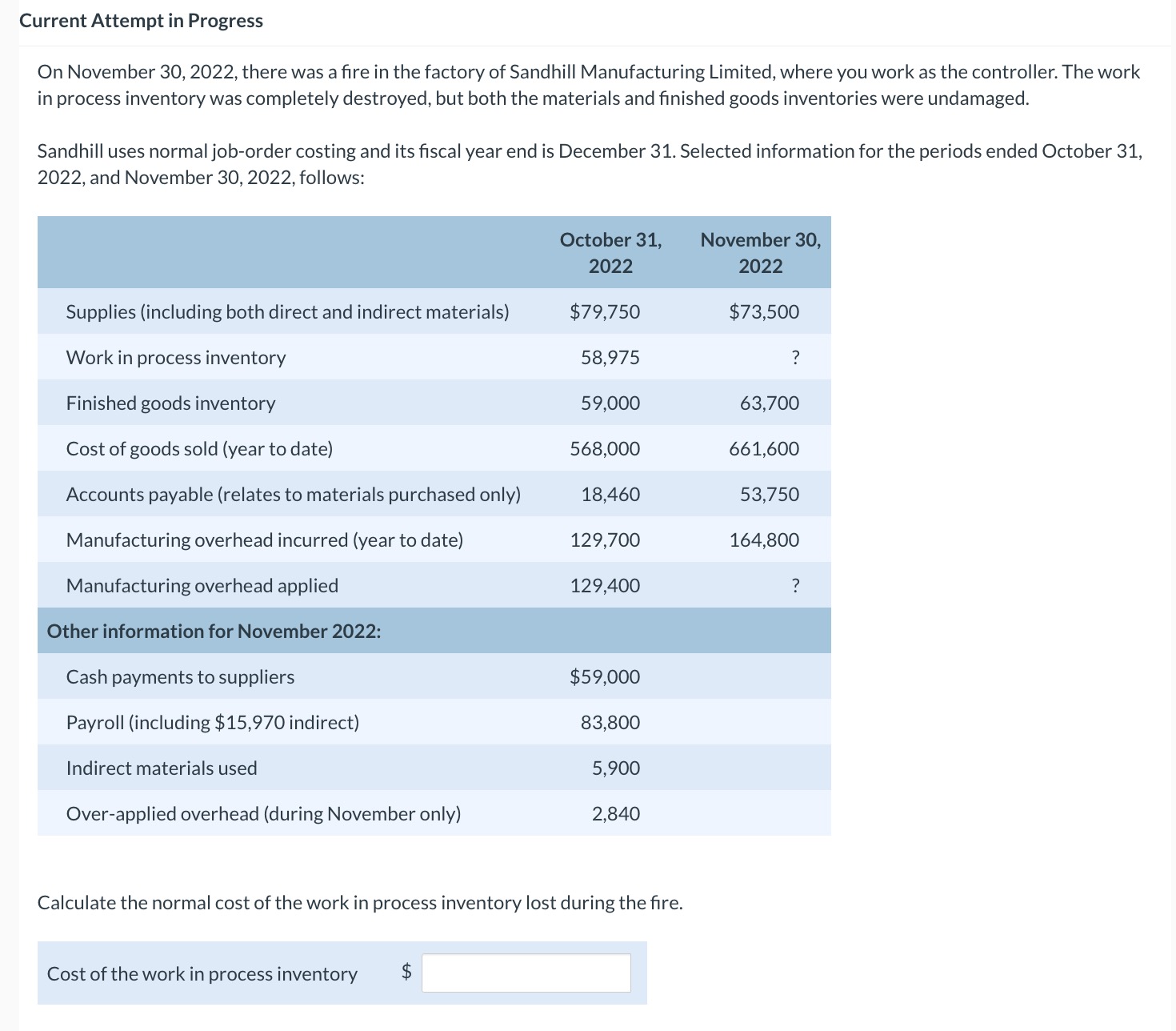  Please Help me with this problem Current Attempt in Progress On