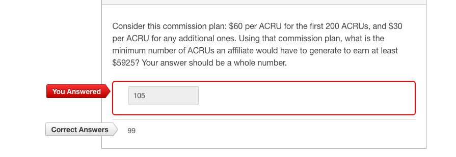  Consider this commission plan: $60 per ACRU for the first 200