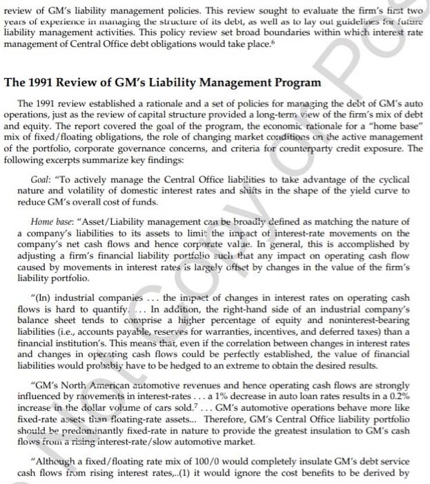 exposure? How would you propose that GM reports the interest rate exposure