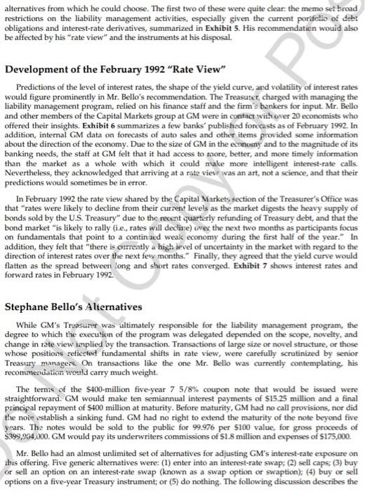 view"? What role does it play in the liability management policy at