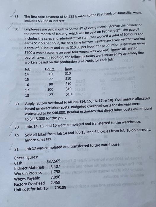 Job No Desc Cost Date Cost BIO Total Total Direct Materials Reg.