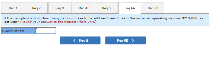 direct labor cost. Last year, the company sold 64,000 of these balls,