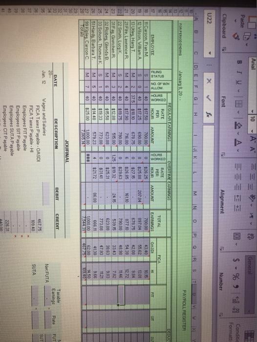 L M N @ BI s IT PAYROLL REGISTER TORFERIODENDANG January 8,