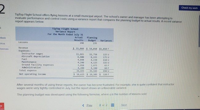  please help me with this question 2 Check my work TipTop