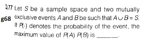 0.77 Let S be a sample space and two mutually 868