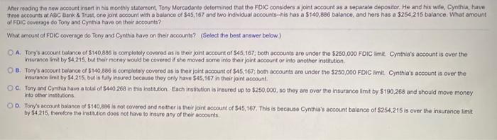  Aher reading the new account insert in his moethly statement, Tony