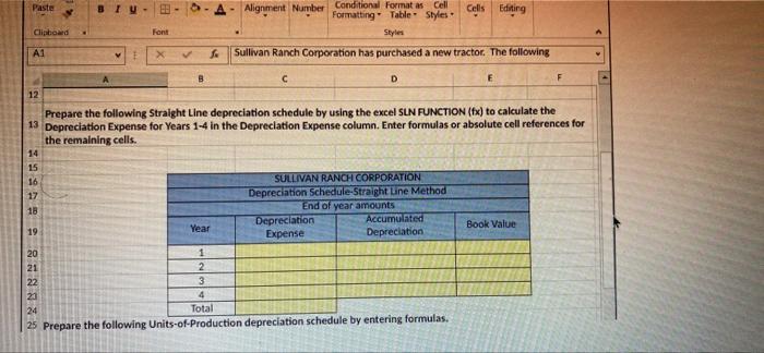 Formatting Table Styles Styles Sullivan Ranch Corporation has purchased a new tractor.