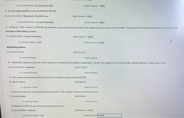 ANSWERED. PRINT CLEARLY and USE COMPLETE Account Titles. Credit Debit 1,500,000 1,200,000