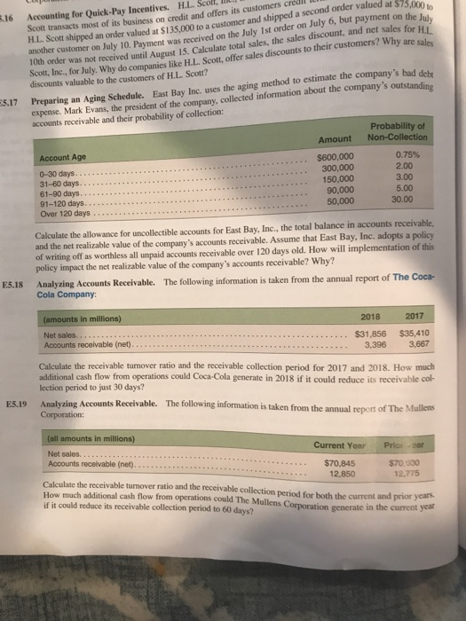 Just answer E 5.17- HL Scott shipped an order valued at $135,000
