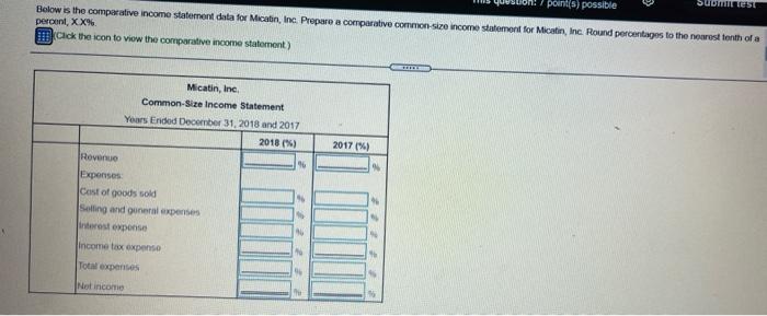 sold d general expenses pense Micatin, Inc. Comparative Income Statement Years Ended