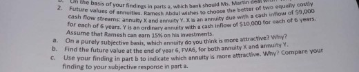 answer number 2 a b and c On the basis of