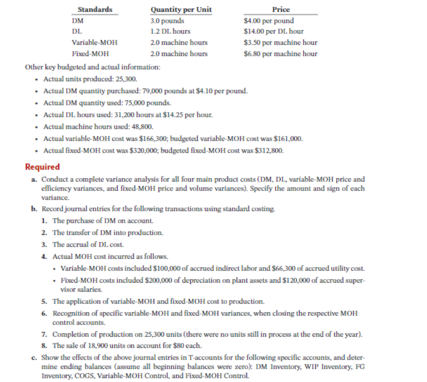 DL Standards Quantity per Unit Price DM 3.0 pounds $4.00 per