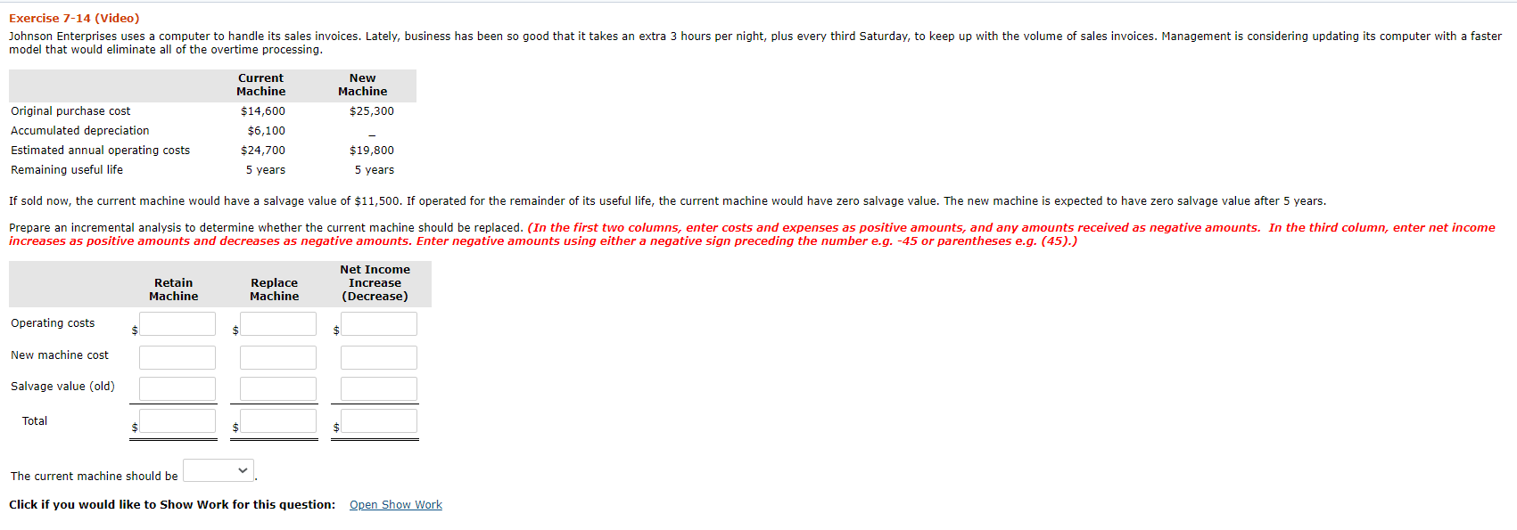  Exercise 7-14 (Video) Johnson Enterprises uses a computer to handle its