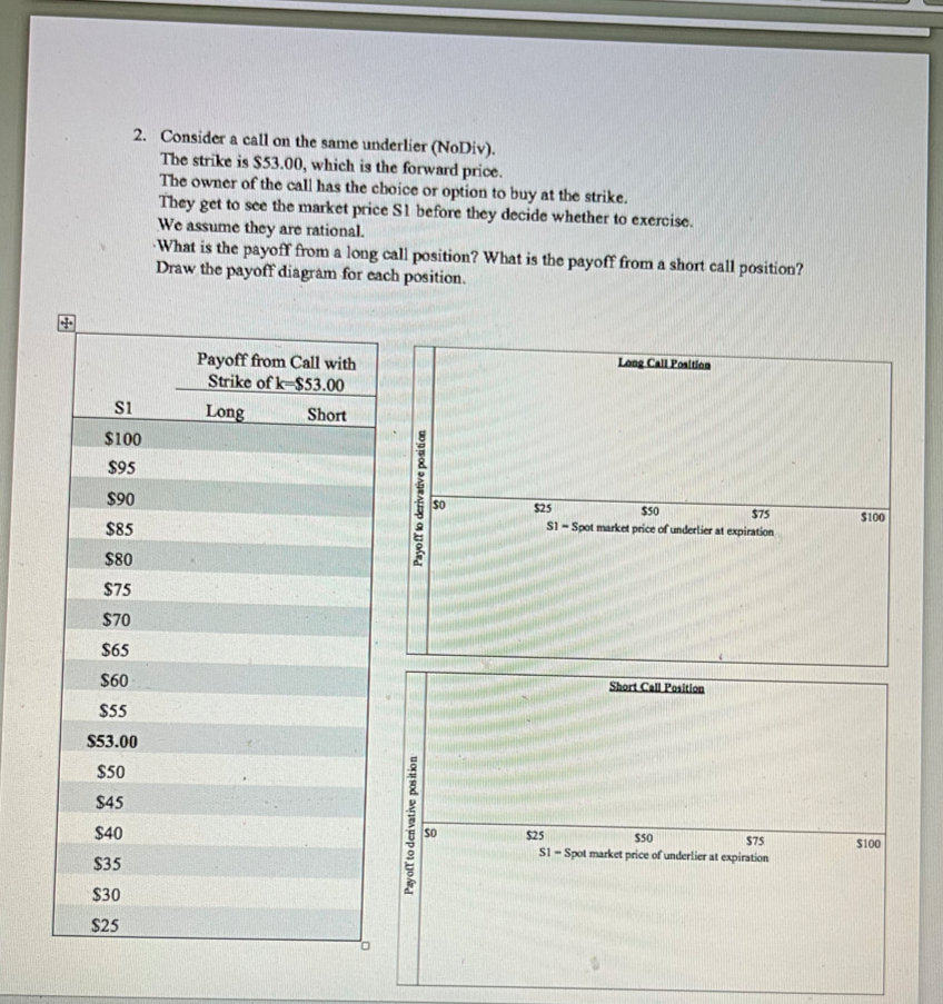  Consider a call on the same underlier (NoDiv). The strike is