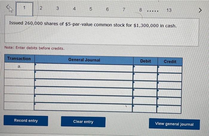 of operations at Kissick Co. a. Issued 260,000 shares of $5.par-value common