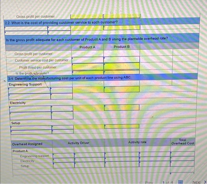 produced by Tadros Company Product A Product 8 Direct materials $14 per