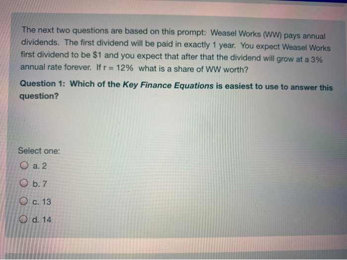  The next two questions are based on this prompt: Weasel Works