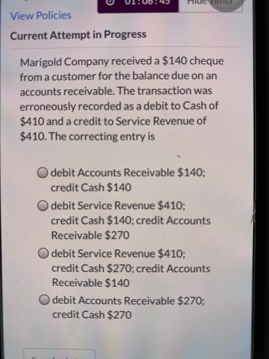  U 01:06:45 HIdeller View Policies Current Attempt in Progress Marigold Company