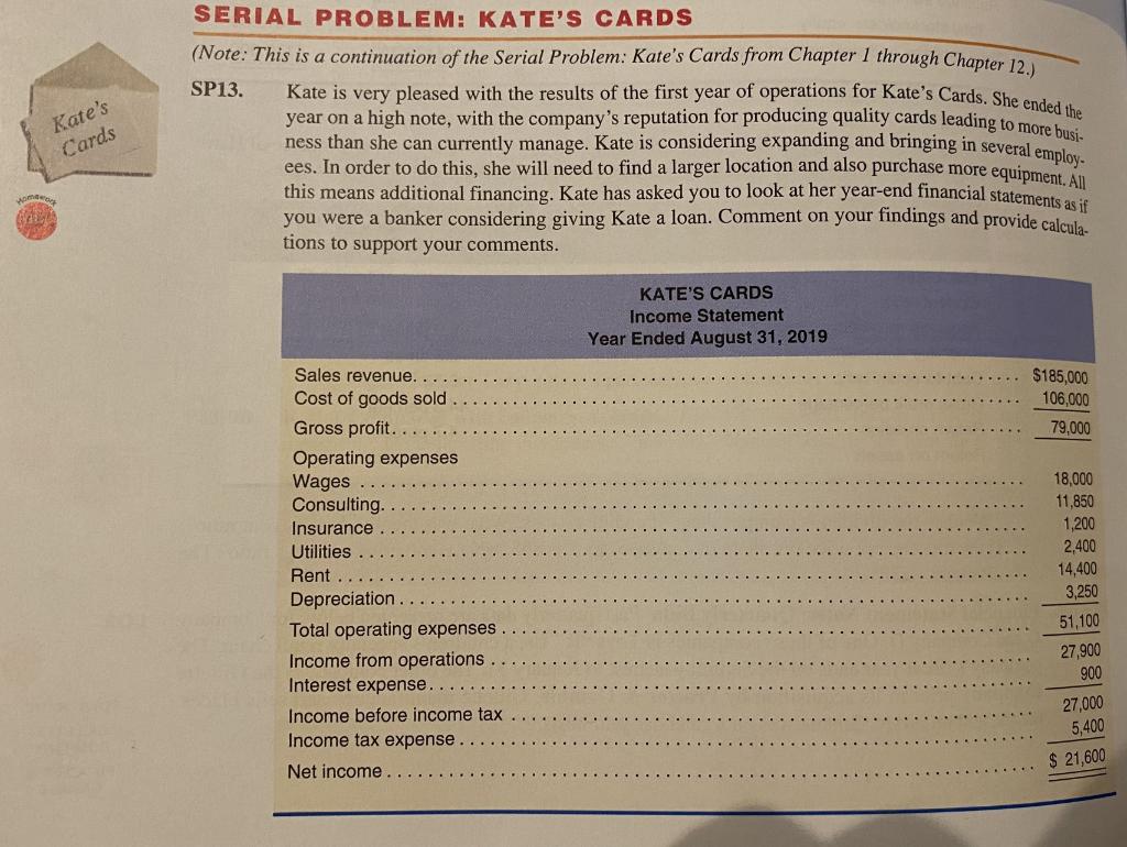  Kate's Cards SERIAL PROBLEM: KATE'S CARDS (Note: This is a continuation